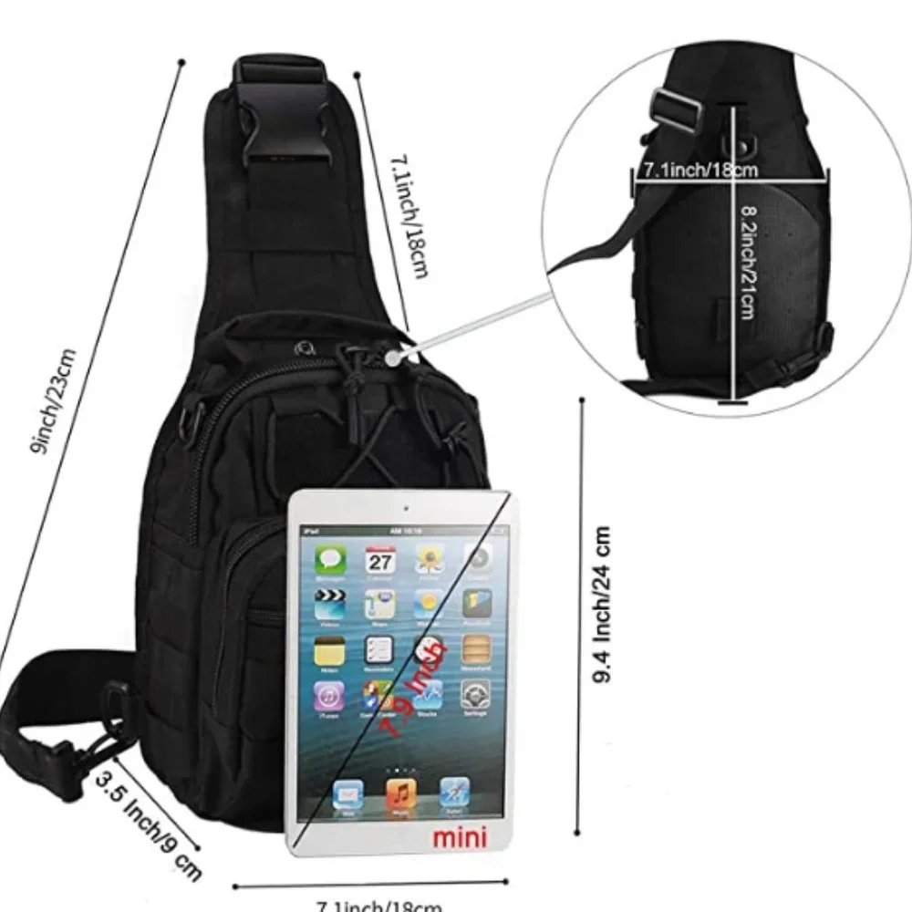 FLAPI Outdoor Military Black Sling  Backpack